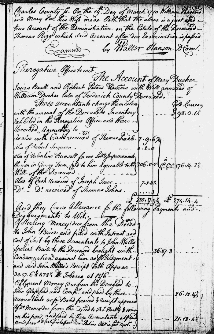 Thomas Rigg's Account of 19 Mar 1770, page 101