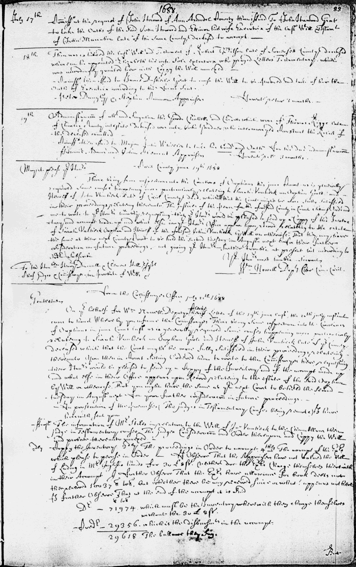 Maryland Prerogative Court Testamentary Proceedings, Liber XIV, Folio 83