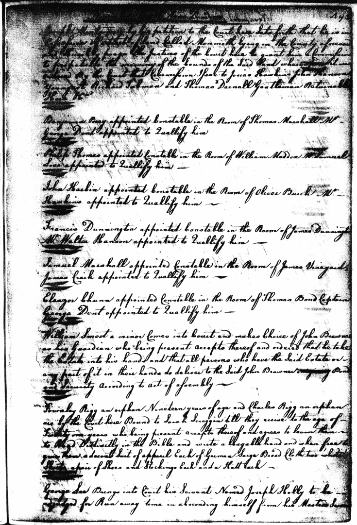 Charles County, Maryland, Court Record - Nov 1771, page 495