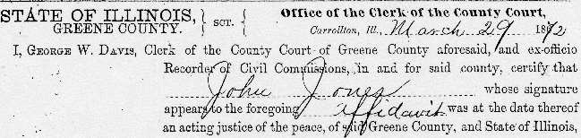 War of 1812 Widow's Pension, 29 Mar 1872 certification