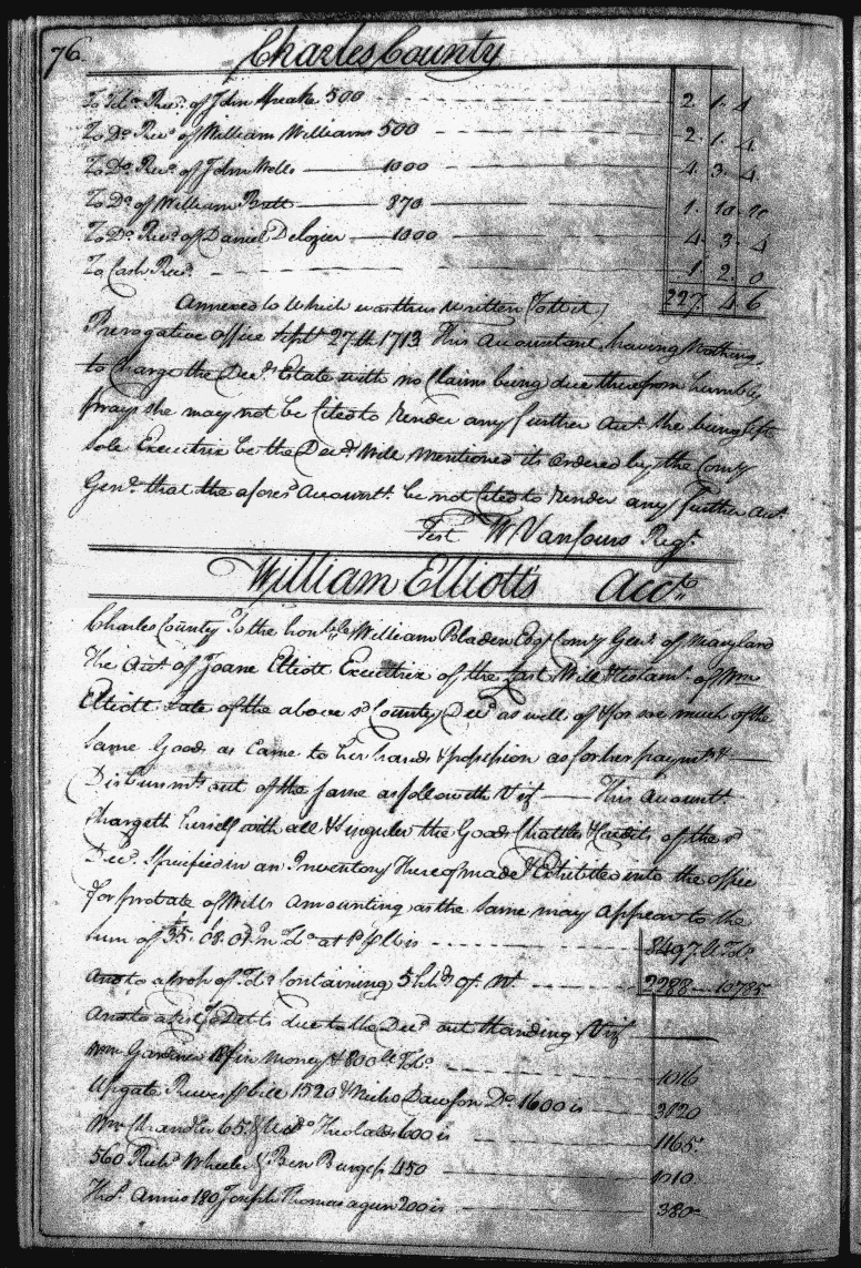 William Elliott's Account of 25 Sep 1713, page 76