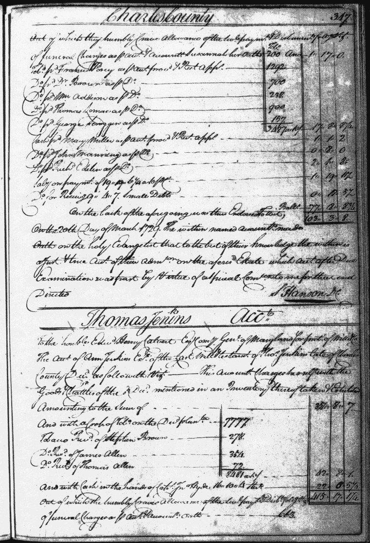 Cleborn Lomax's Account of 20 Mar 1729, page 347