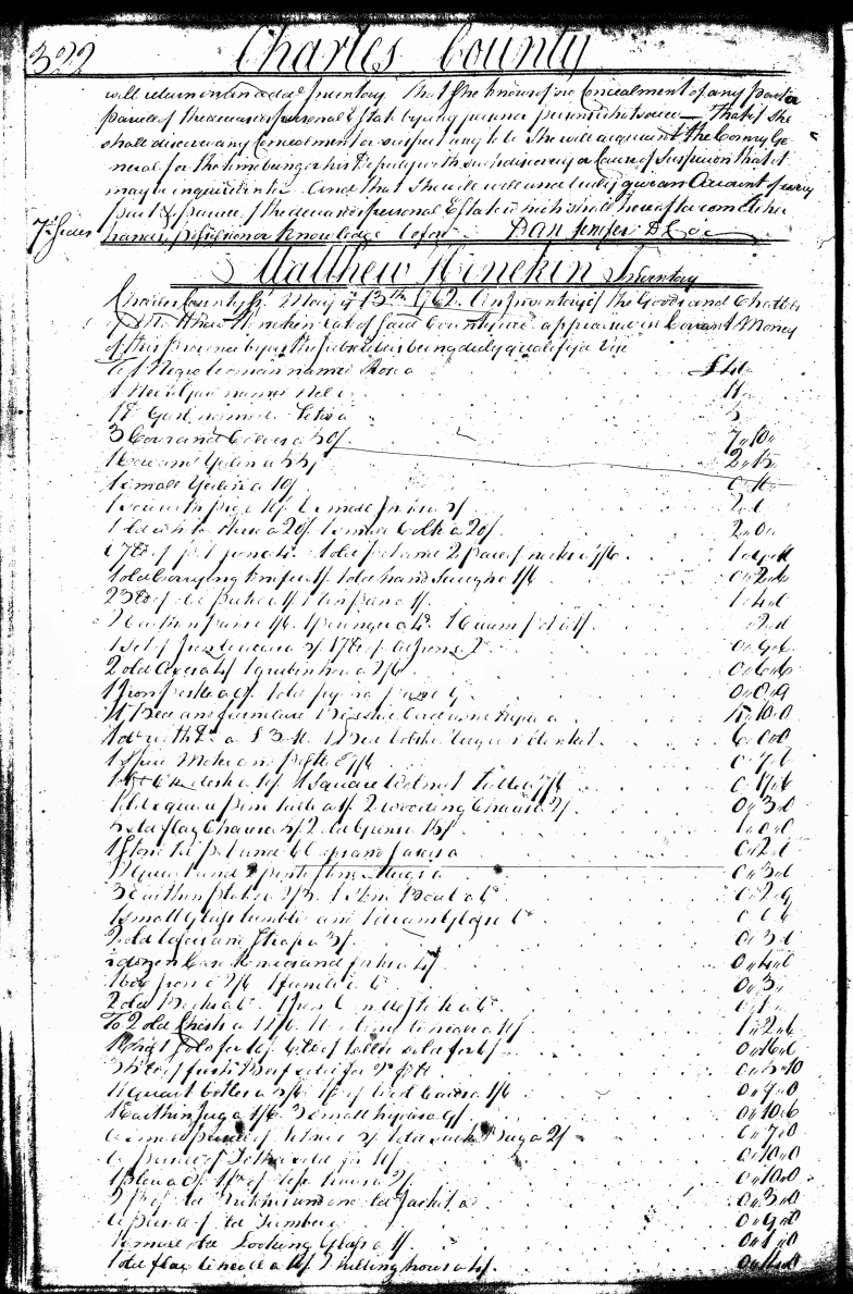 Thomas Rigg's Inventory of 3 Dec 1761, page 322