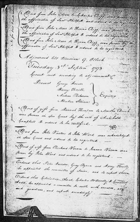County Court of Pleas and Quarter Sessions, Stokes County, North Carolina, 02 Sep 1793