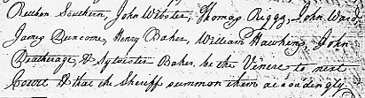 Thomas Rigg summoned 05 Dec 1794.