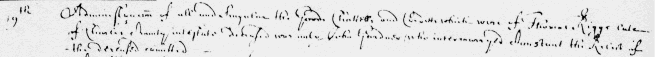Maryland Prerogative Court - Administration of Thomas Rigg's estate