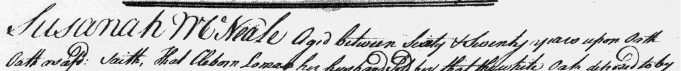 deposition of Susannah McNeale, 1 Oct 1750