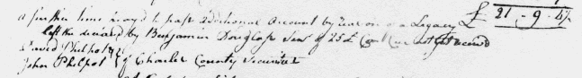 Susannah Rigg's First Account, 22 May 1779