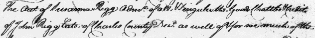 John Rigg, d. 1711, Charles Co., MD