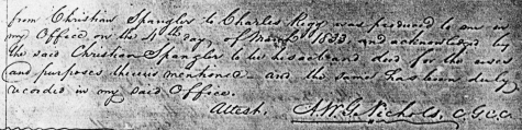 Indenture: Spangler to Rigg, Greenup Co., KY, 2 Mar 1833