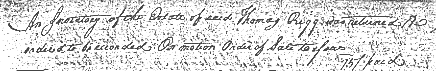 Inventory accepted for Thomas Rigg's estate.